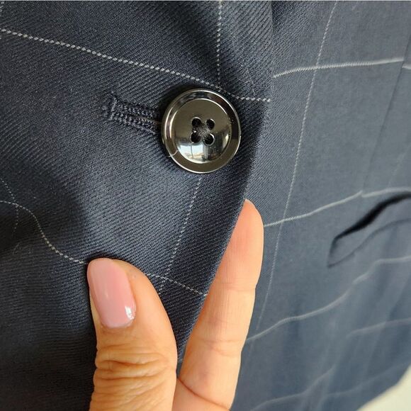Banana Repulic Navy Paid Blazer Size 4 - Picture 8 of 8